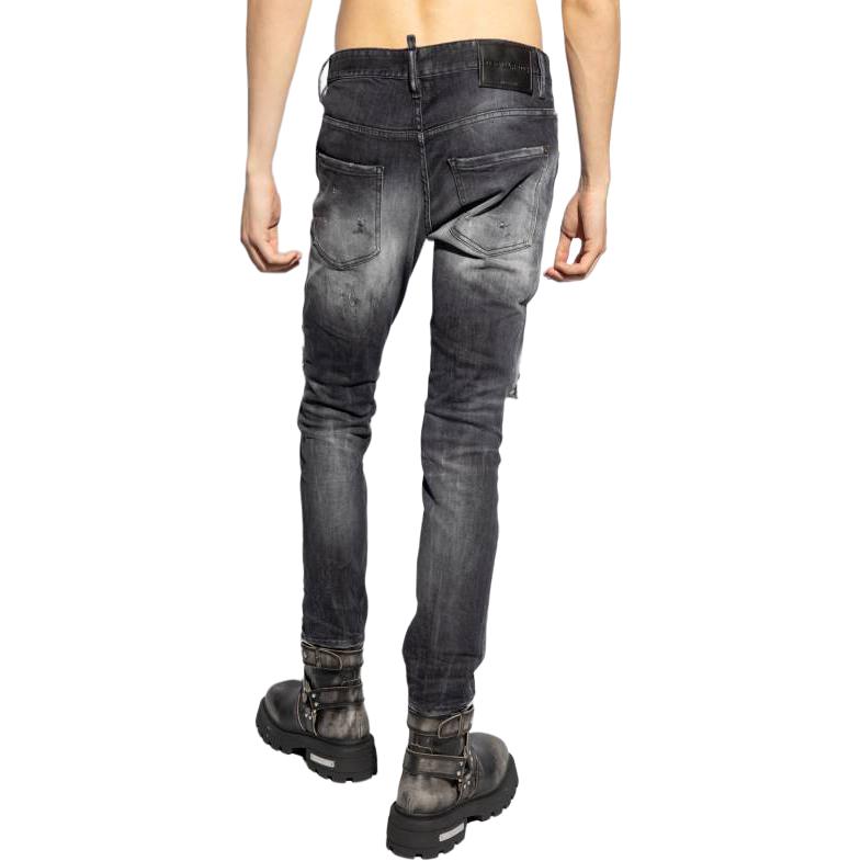 DSQUARED2  Black Straight-Leg Button Fly Jeans with Patches. S74LB1595S30503-900 圖 5