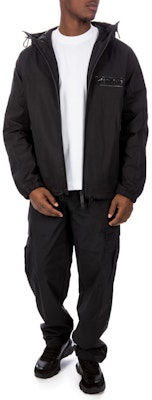 DSQUARED2 ブラック ジップアップ フーディ ジャケット レタープリント入り. S71AN0370S53578-900 Lookbook DSQUARED2 ブラック ジップアップ フーディ ジャケット レタープリント入り. S71AN0370S53578-900