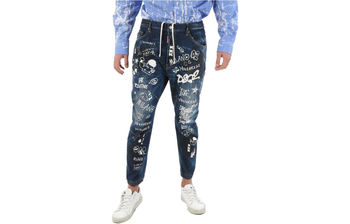 DSQUARED2  Blue Casual Jeans with Fashion Letter Print Design S74LB1088S30685470 圖 2