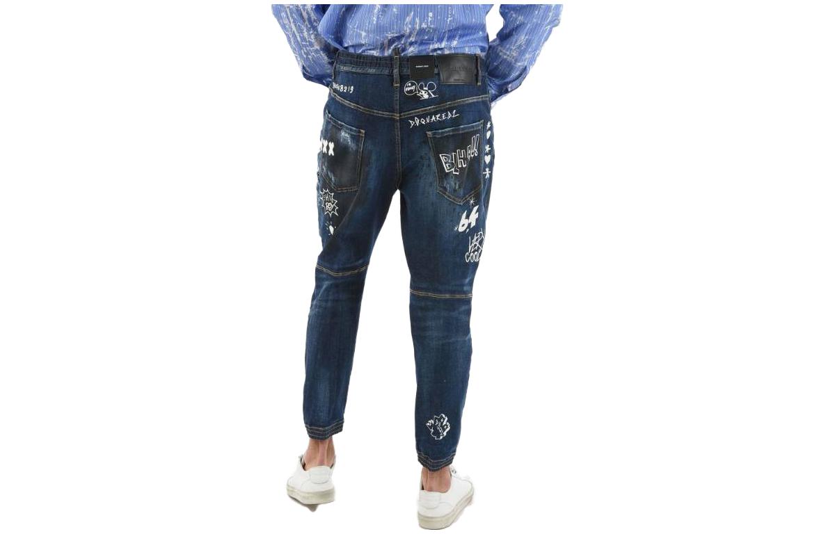 DSQUARED2  Blue Casual Jeans with Fashion Letter Print Design S74LB1088S30685470 圖 3