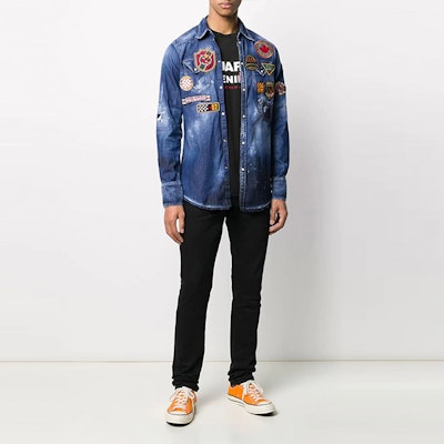 DSQUARED2 蓝色多贴布长袖牛仔衬衫 S74DM0444S30341-470 Lookbook DSQUARED2 蓝色多贴布长袖牛仔衬衫 S74DM0444S30341-470