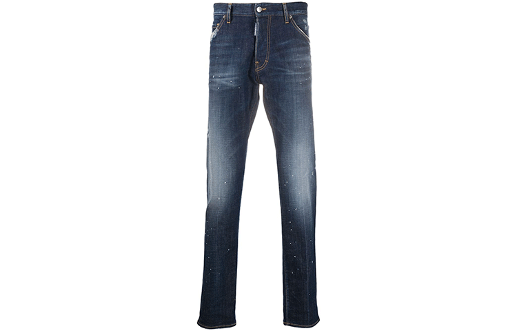 DSQUARED2  Blue Distressed Paint-Splatter Straight Jeans S74LB0768S30342-470 圖 2
