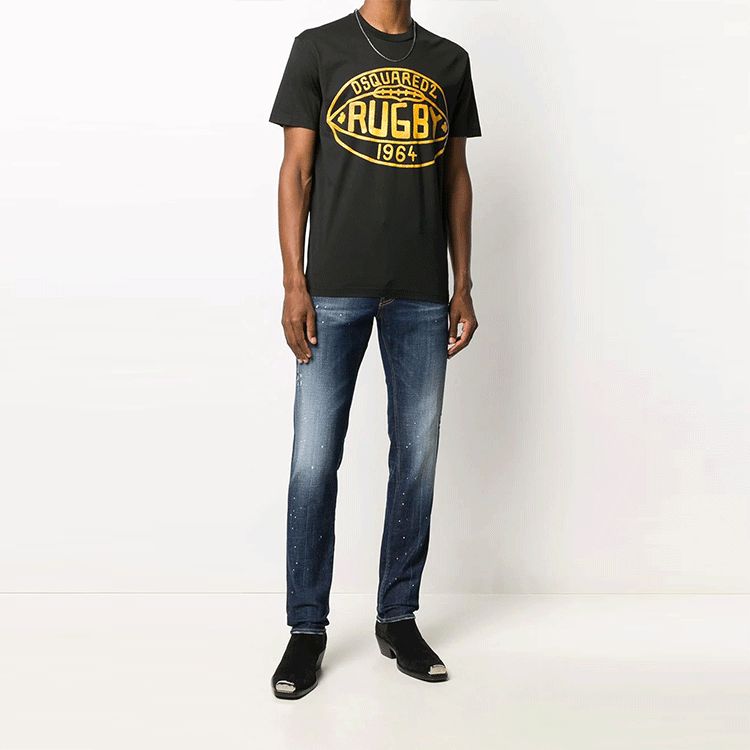 DSQUARED2  Blue Distressed Paint-Splatter Straight Jeans S74LB0768S30342-470 圖 3