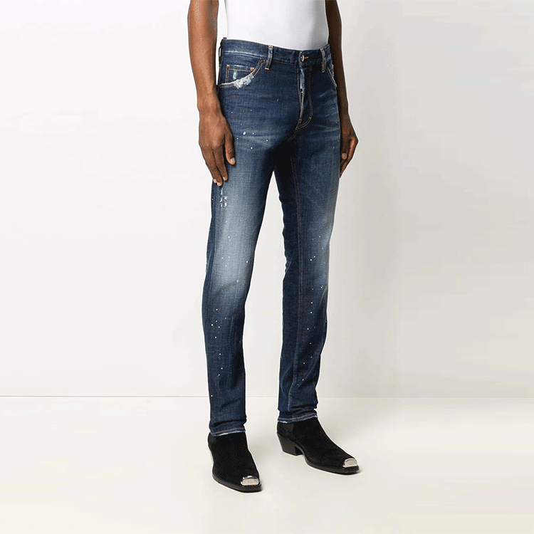 DSQUARED2  Blue Distressed Paint-Splatter Straight Jeans S74LB0768S30342-470 圖 4