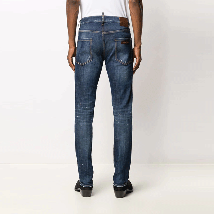 DSQUARED2  Blue Distressed Paint-Splatter Straight Jeans S74LB0768S30342-470 圖 5