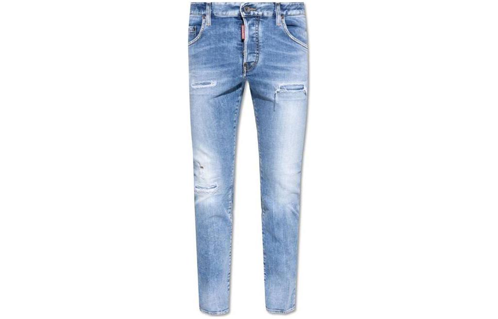 DSQUARED2  Blue Distressed Straight-Leg Button Jeans S71LB1255S30664-470 圖 2