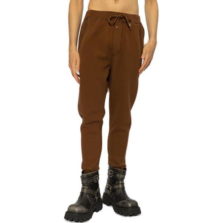 Lookbook DSQUARED2 Seluar Kasual Coklat Logo Patch Bertali. S74KB0958D25001-132