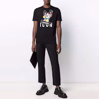 Lookbook DSQUARED2 Cartoon Letter Print Black Short Sleeve T-Shirt S79GC0033S23009-900