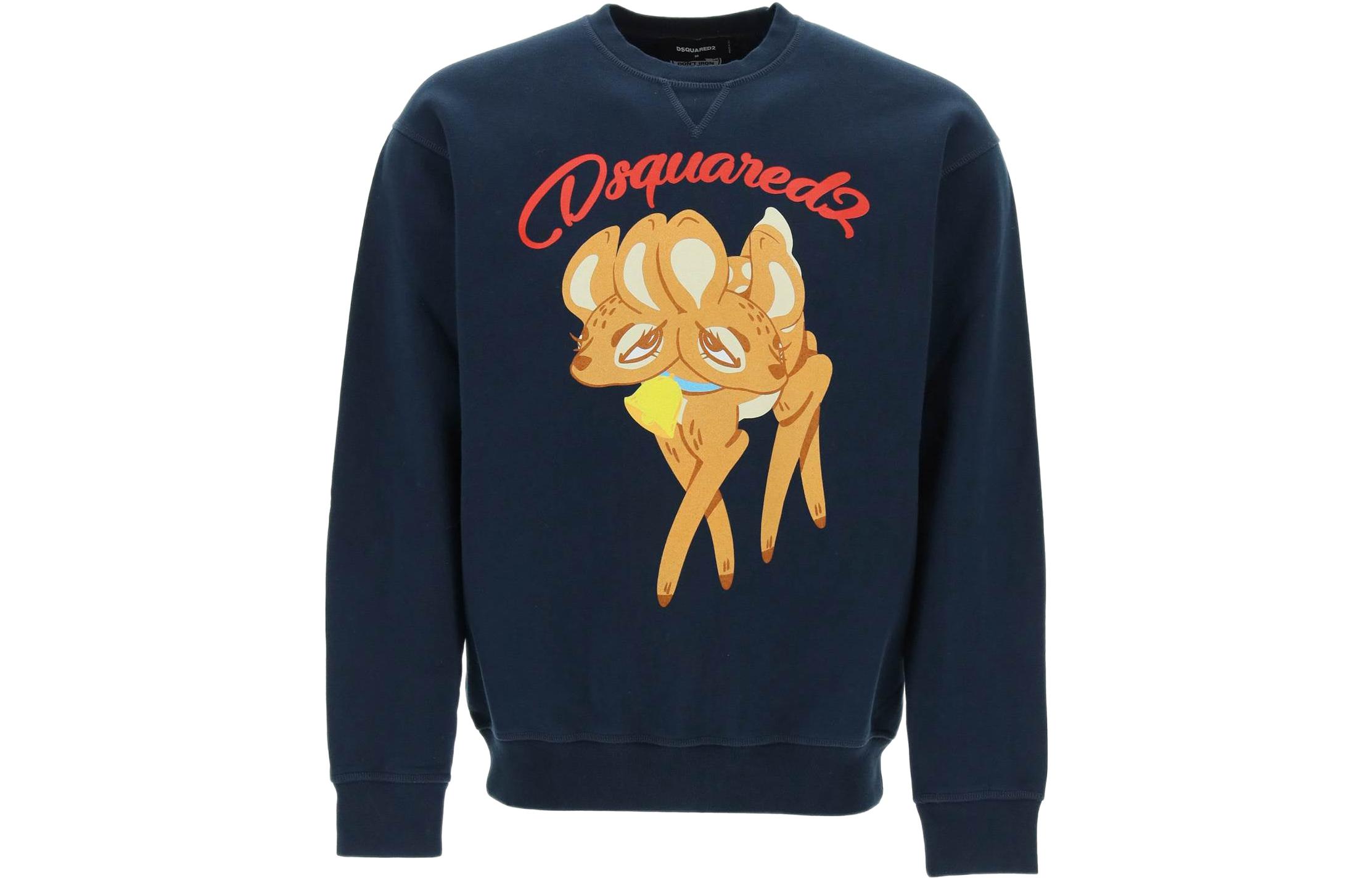DSQUARED2  Cartoon Print Pullover Sweatshirt Navy Blue S71GU0479S25042-478NB