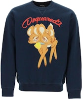 DSQUARED2 Cartoon Print Pullover Sweatshirt Navy Blue S71GU0479S25042-478NB DSQUARED2 Cartoon Print Pullover Sweatshirt Navy Blue S71GU0479S25042-478NB