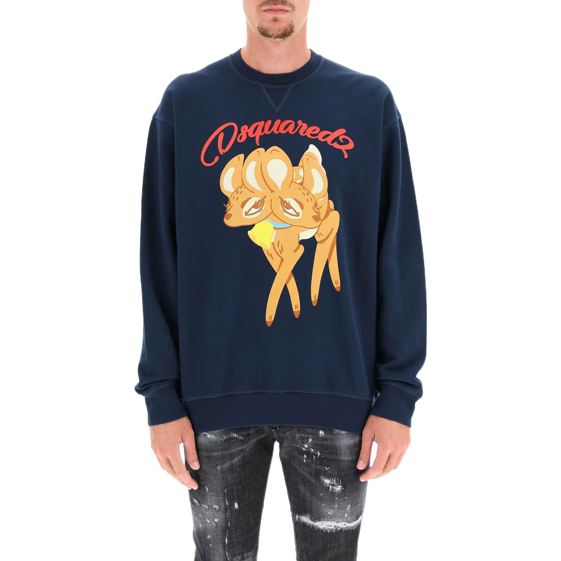 Lookbook DSQUARED2 Baju Lengan Panjang Cetakan Kartun Biru Navy S71GU0479S25042-478NB