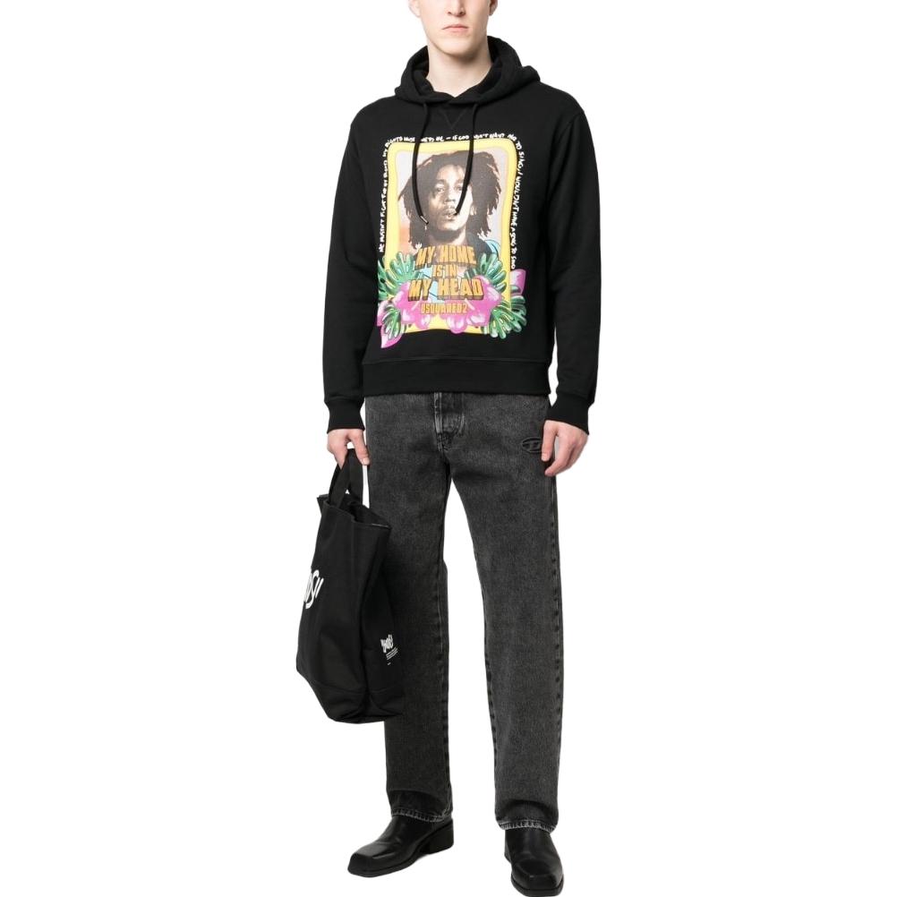 Lookbook DSQUARED2 字母图案黑色连帽衫 S71GU0571S25551-900