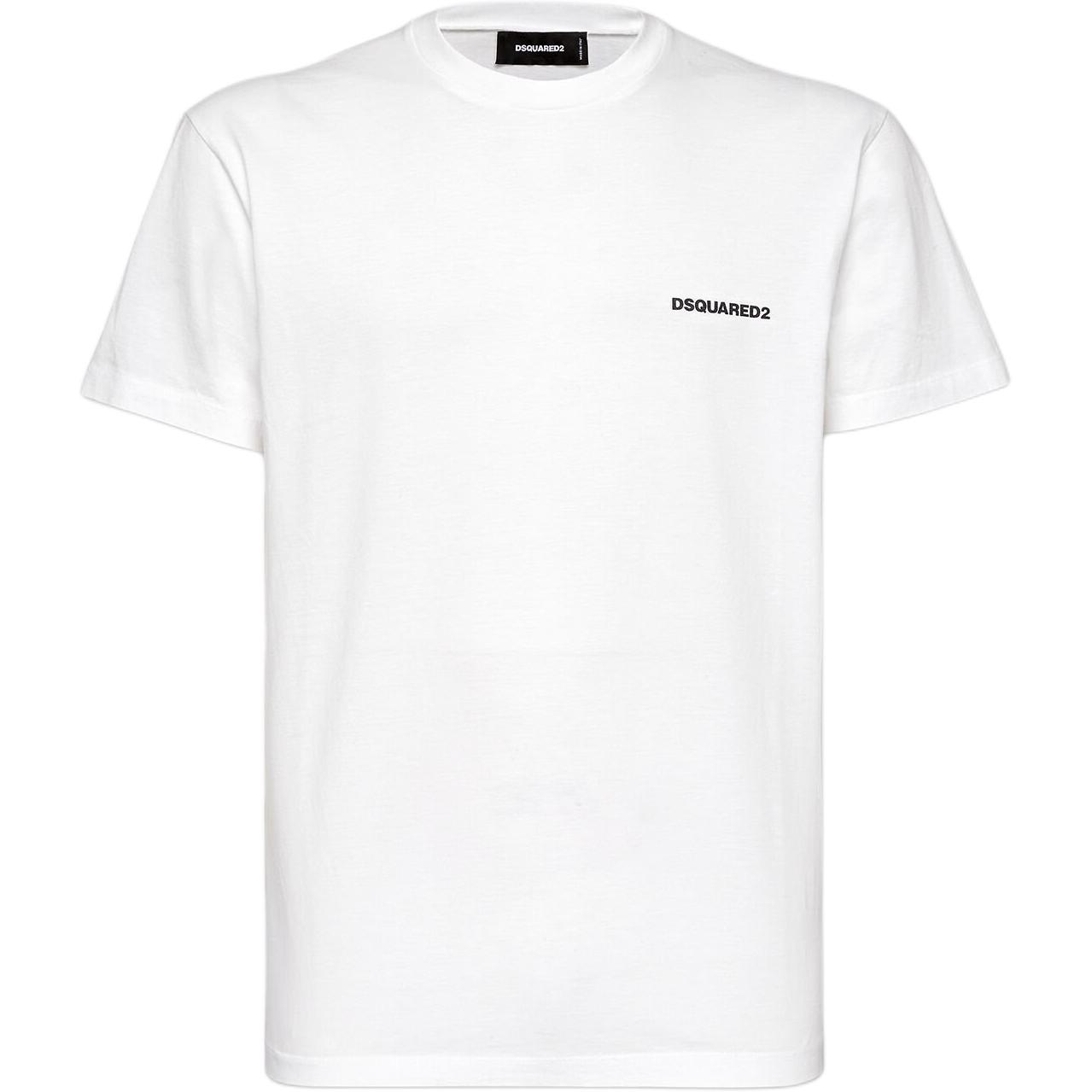 DSQUARED2  Contrast Logo Print Crew Neck T-Shirt White S74GD1338D20020-100