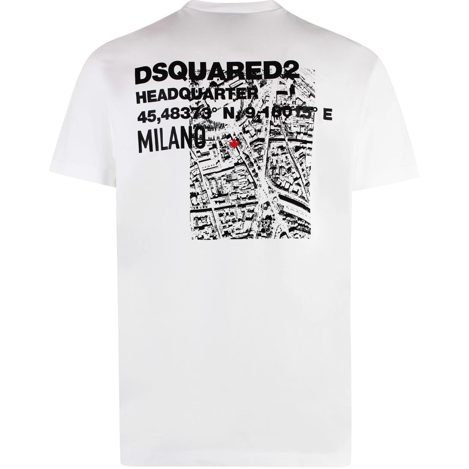 Lookbook DSQUARED2 コントラストロゴプリント クルーネックTシャツ ホワイト S74GD1338D20020-100