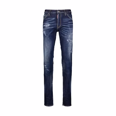 DSQUARED2 Distressed Straight-Leg Solid Color Denim Jeans. S74LB1044S30789-470