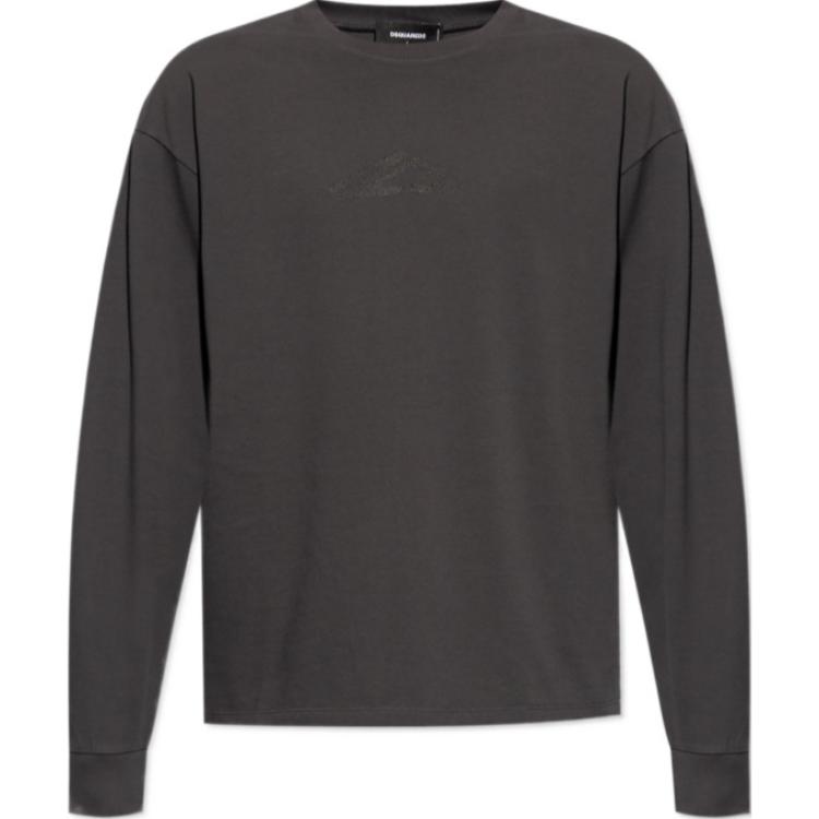 DSQUARED2  Graphic Logo Crewneck Oversized Long Sleeve Sweatshirt Dark Grey S79GC0099D20033-854