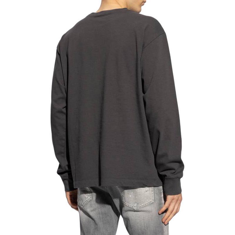 Shop DSQUARED2 圖案Logo寬鬆長袖圓領衛衣 深灰色 S79GC0099D20033-854