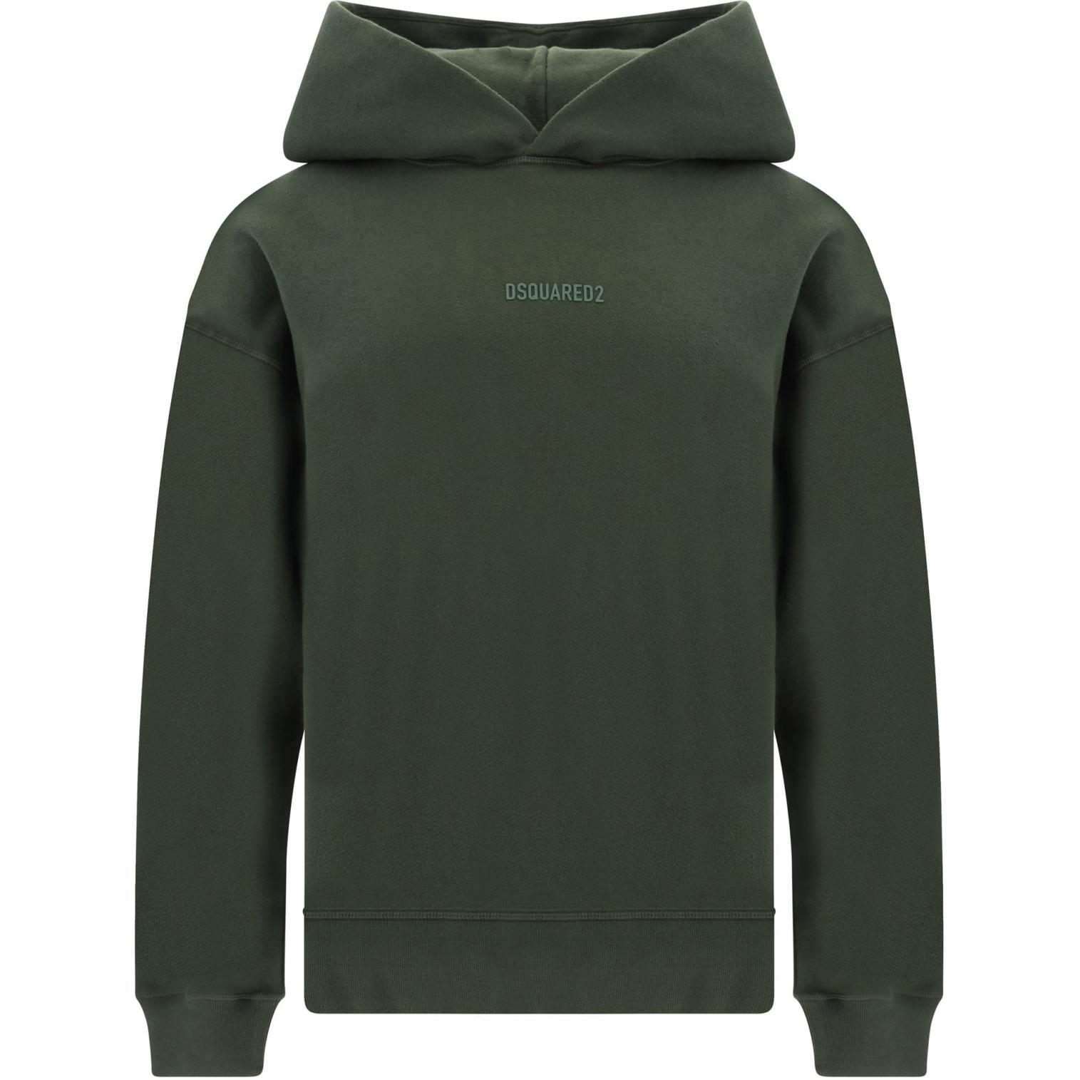 DSQUARED2  Green Logo Embroidered Pullover Hoodie Long Sleeve. S74GU0827D25001-697