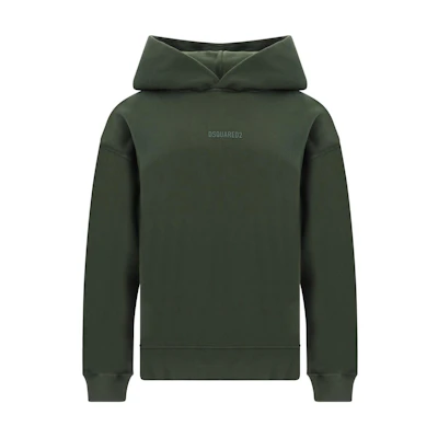 DSQUARED2 Green Logo Embroidered Pullover Hoodie Long Sleeve. S74GU0827D25001-697