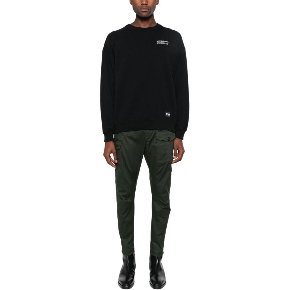 Shop DSQUARED2 綠色中腰拉鍊口袋直筒工裝褲 S74KB0909S39021-632