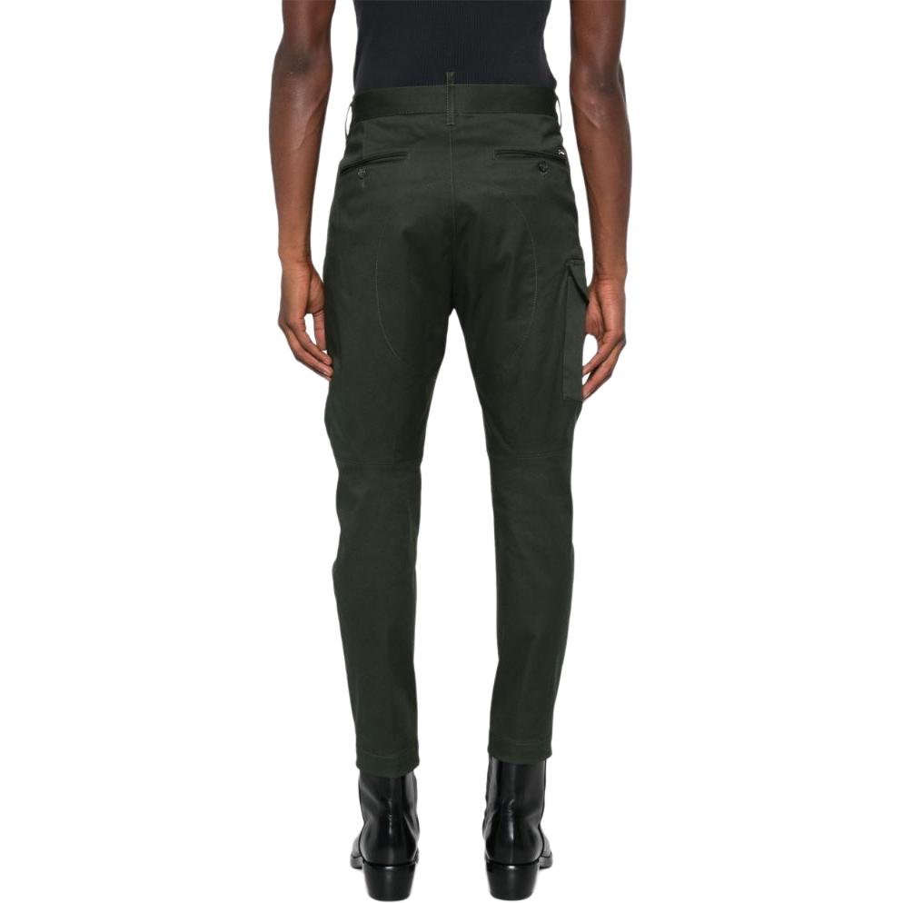 Purchase DSQUARED2 綠色中腰拉鍊口袋直筒工裝褲 S74KB0909S39021-632