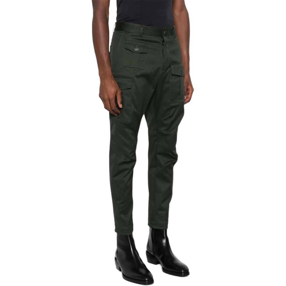 Details for DSQUARED2 綠色中腰拉鍊口袋直筒工裝褲 S74KB0909S39021-632