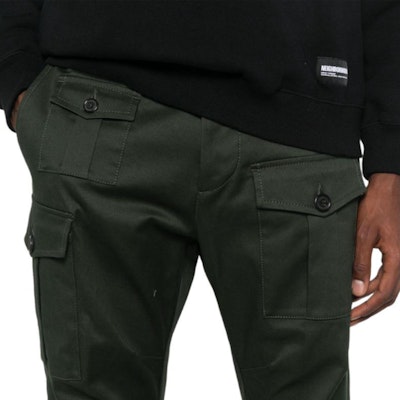 DSQUARED2 綠色中腰拉鍊口袋直筒工裝褲 S74KB0909S39021-632 Sizing DSQUARED2 綠色中腰拉鍊口袋直筒工裝褲 S74KB0909S39021-632