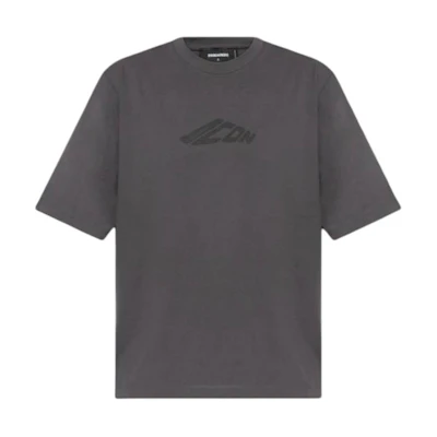 DSQUARED2 Grey Logo Crewneck Slim Fit Short Sleeve T-Shirt. S80GC0071D20020-854