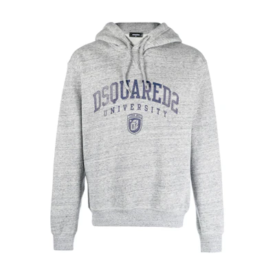 DSQUARED2 Letter Print Hoodie - Grey. S74GU0744S25477-860