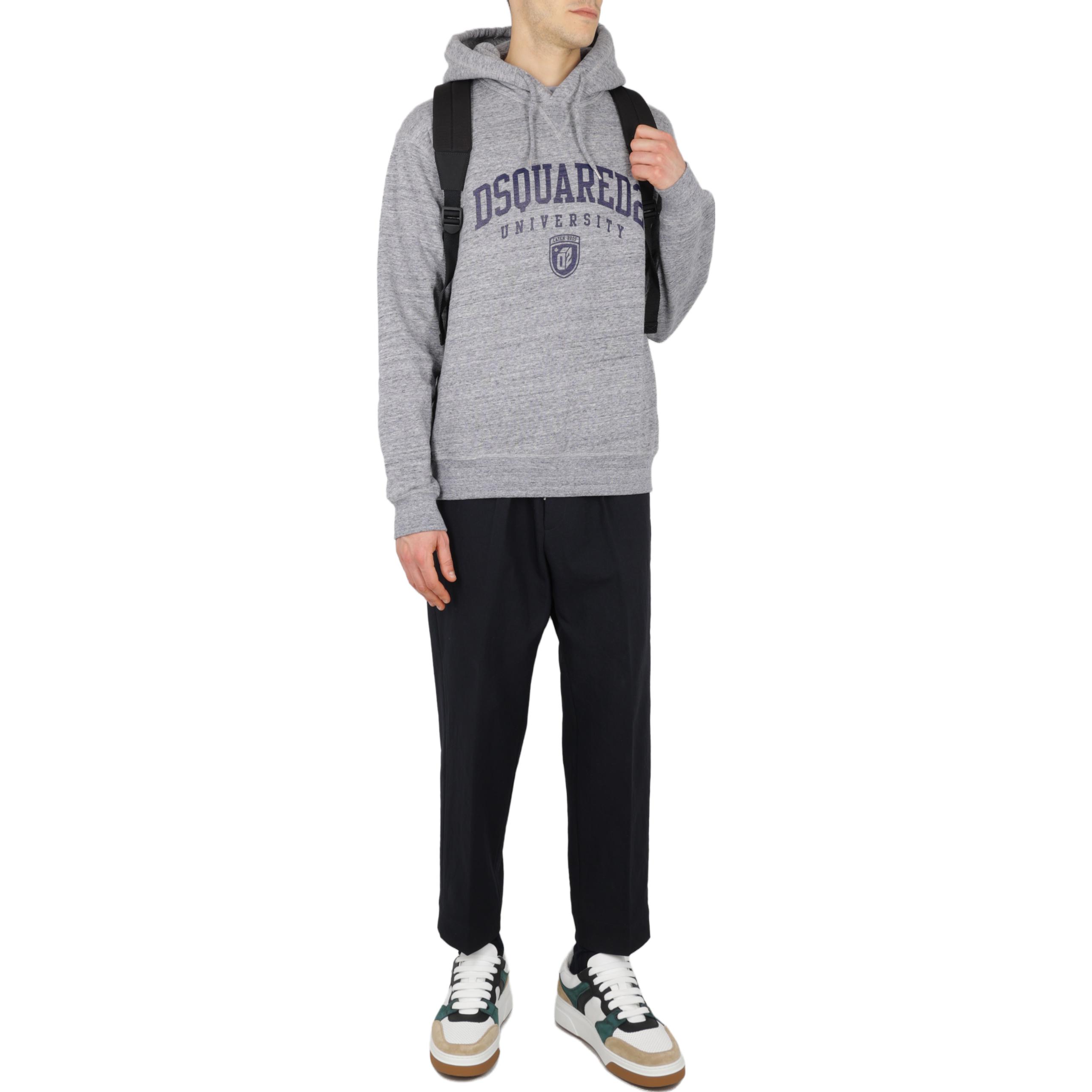 Shop DSQUARED2 Hoodie Abu-Abu dengan Cetak Huruf. S74GU0744S25477-860