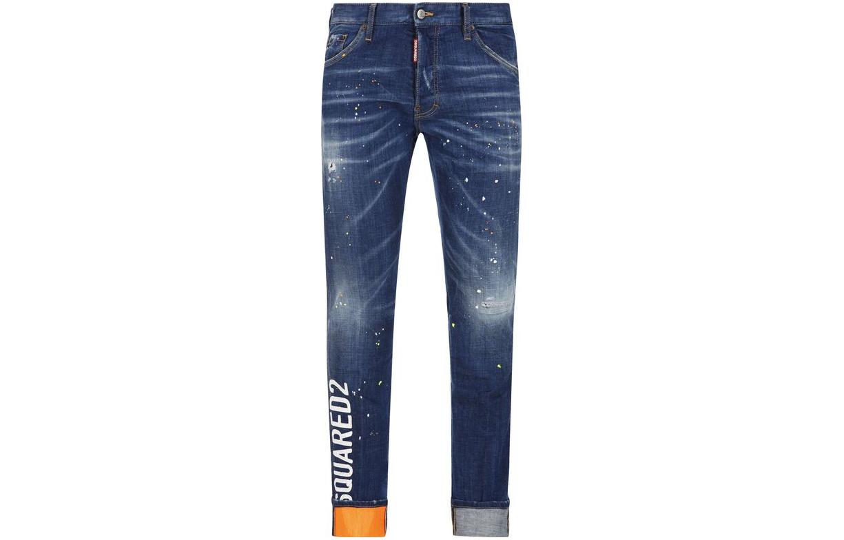 DSQUARED2  Loose Fit Zipper Denim Jeans Blue. S74LB1239-S30342-470