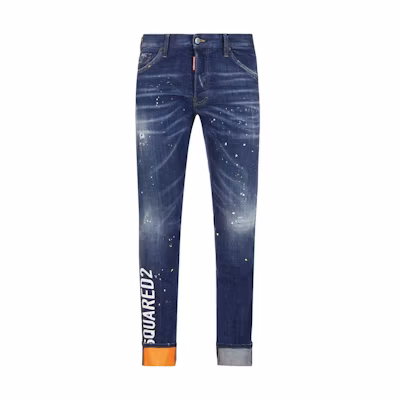 DSQUARED2 Loose Fit Zipper Denim Jeans Blue. S74LB1239-S30342-470