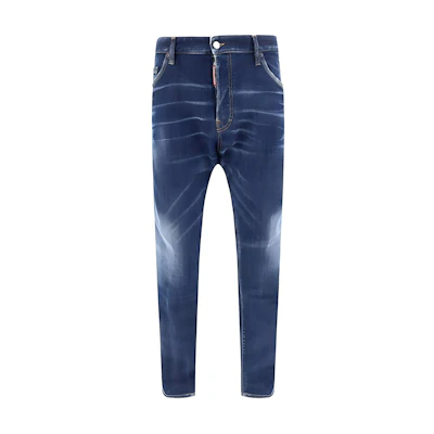DSQUARED2 Navy Blue Slim Fit Straight Jeans with Zipper. S74LB1591S30664-470