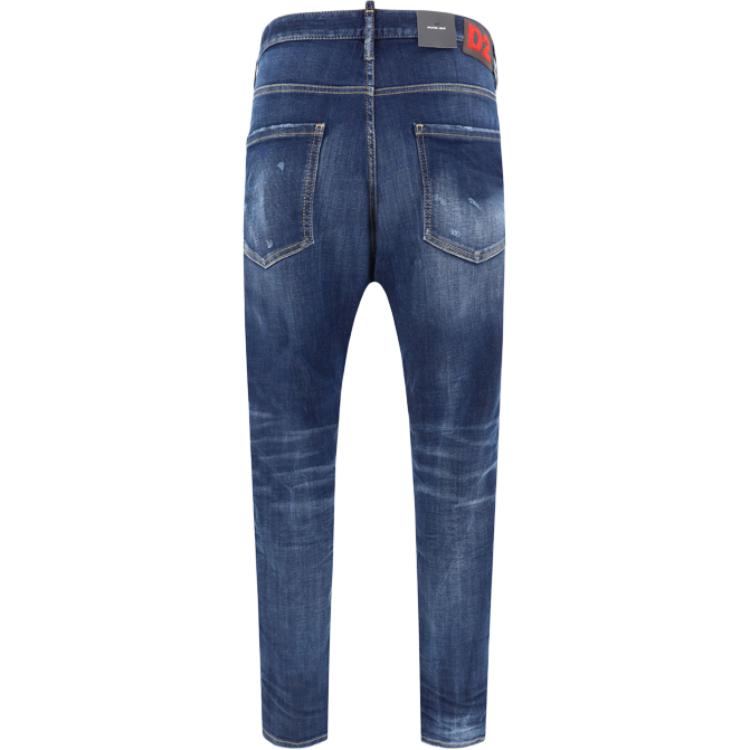 DSQUARED2  Navy Blue Slim Fit Straight Jeans with Zipper. S74LB1591S30664-470 圖 3