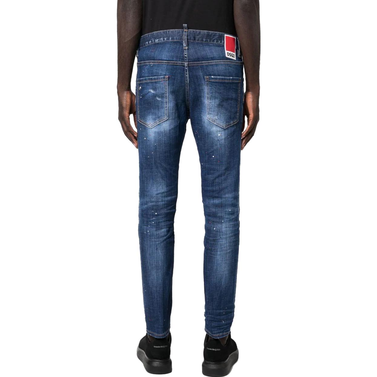 DSQUARED2  Navy Blue Splatter Ripped Slim Fit Jeans. S74LB1331S30342-470 圖 4