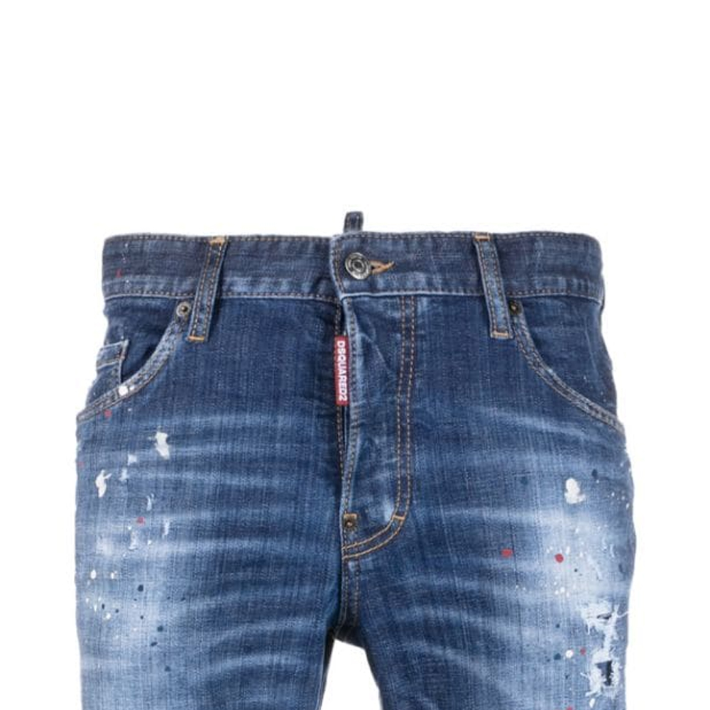 DSQUARED2  Navy Blue Splatter Ripped Slim Fit Jeans. S74LB1331S30342-470 圖 6