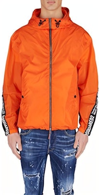 DSQUARED2 橘色Logo印花拉鍊連帽外套夾克 S74AM1443S49197-186 Buy DSQUARED2 橘色Logo印花拉鍊連帽外套夾克 S74AM1443S49197-186