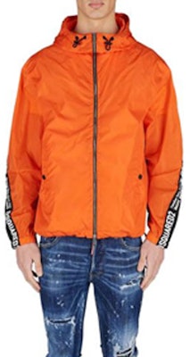 DSQUARED2 橘色Logo印花拉鍊連帽外套夾克 S74AM1443S49197-186 Order DSQUARED2 橘色Logo印花拉鍊連帽外套夾克 S74AM1443S49197-186