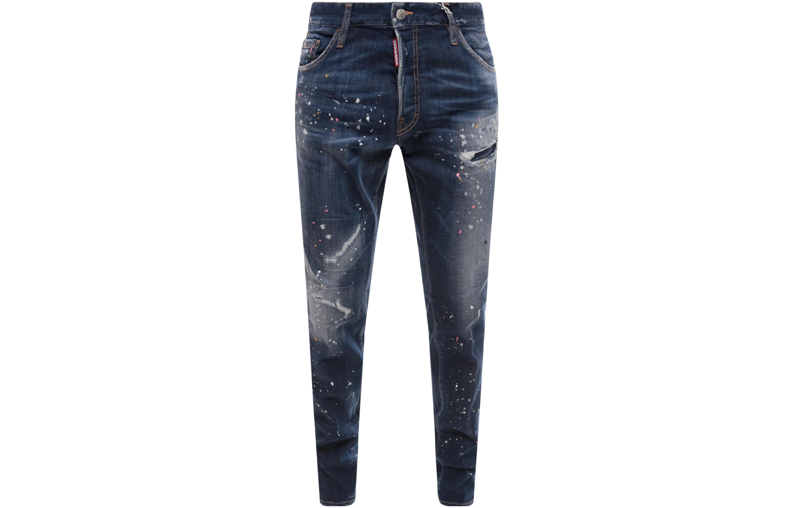 DSQUARED2  Paint Splatter Mid-Rise Button Jeans - Blue. S74LB1341S30342470 圖 2