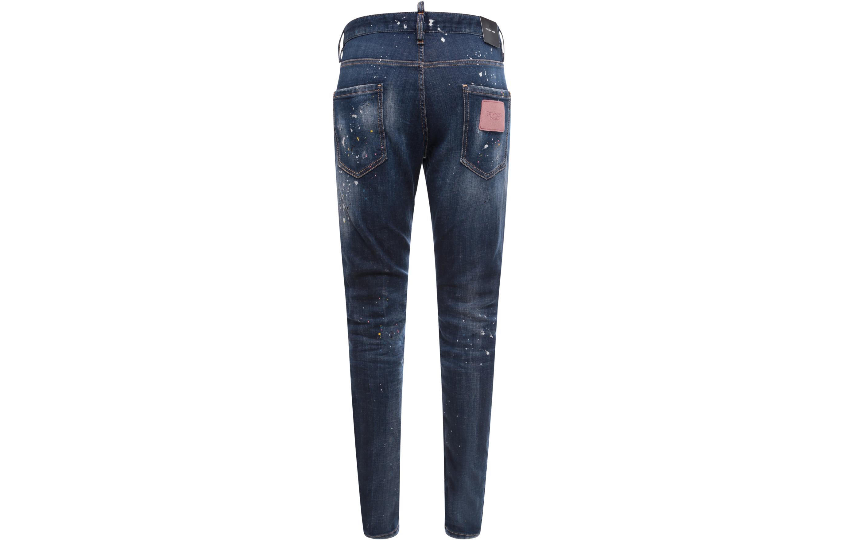 DSQUARED2  Paint Splatter Mid-Rise Button Jeans - Blue. S74LB1341S30342470 圖 3