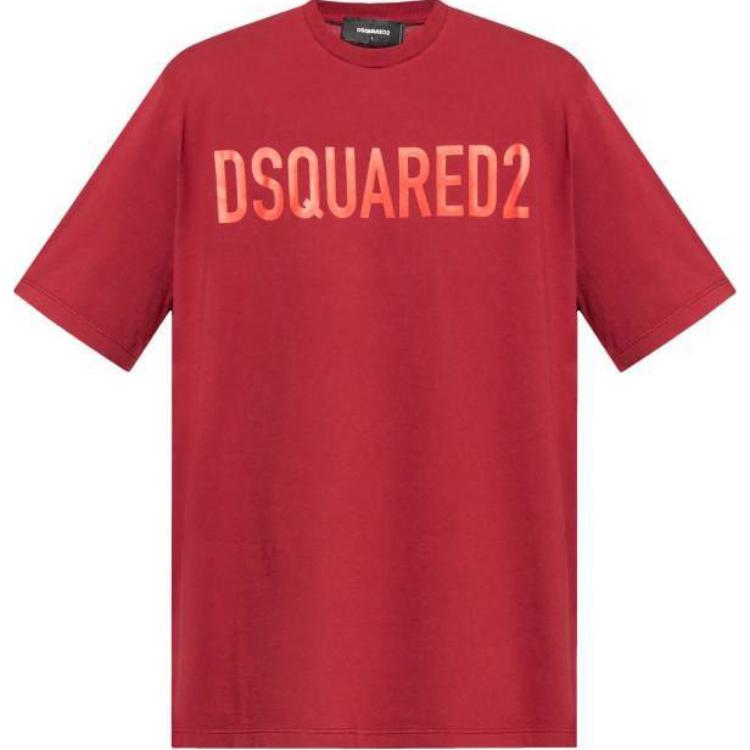 Order DSQUARED2 红色圆领标志印花短袖T恤 S74GD1197D200043-05W