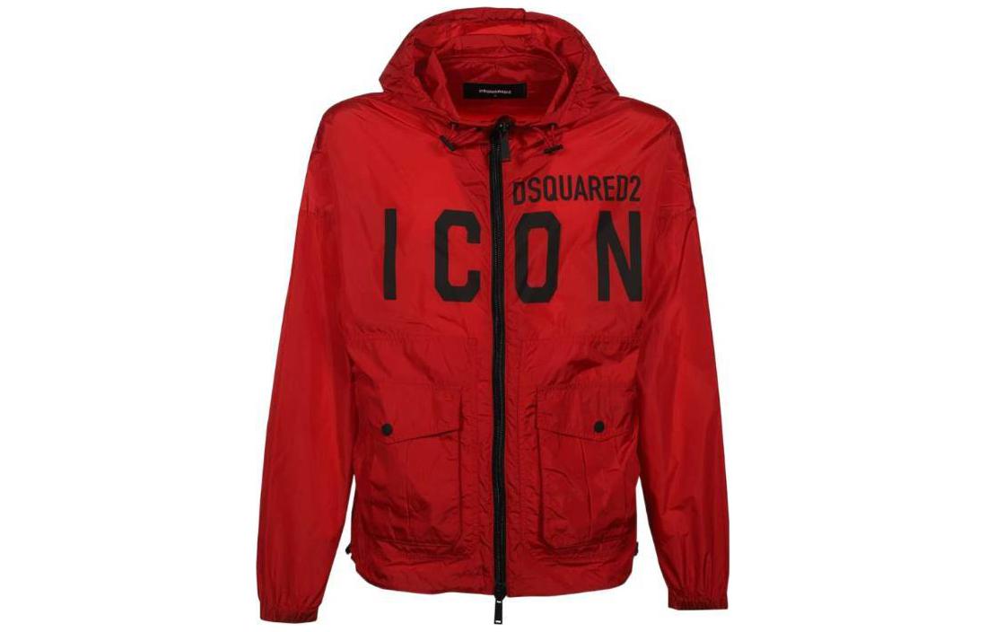 DSQUARED2  Red Letter Print Hooded Jacket. S79AM0038S49197309