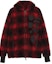 Order DSQUARED2 紅色格紋連帽拉鍊羊絨夾克 S74HG0110S25519-001F