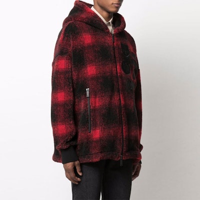 DSQUARED2 紅色格紋連帽拉鍊羊絨夾克 S74HG0110S25519-001F Purchase DSQUARED2 紅色格紋連帽拉鍊羊絨夾克 S74HG0110S25519-001F