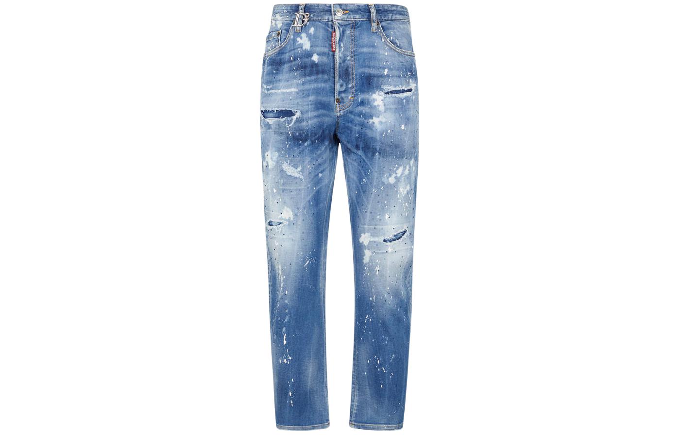 DSQUARED2  Ripped Low-Rise Slim Straight Jeans Blue. S74LB1441S30789-470 圖 2
