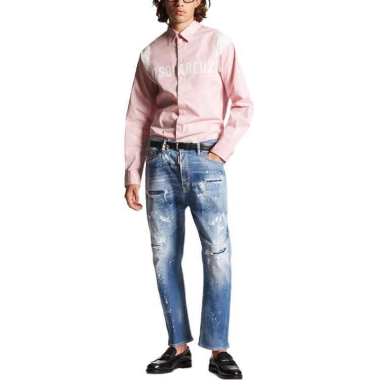 DSQUARED2  Ripped Low-Rise Slim Straight Jeans Blue. S74LB1441S30789-470 圖 4