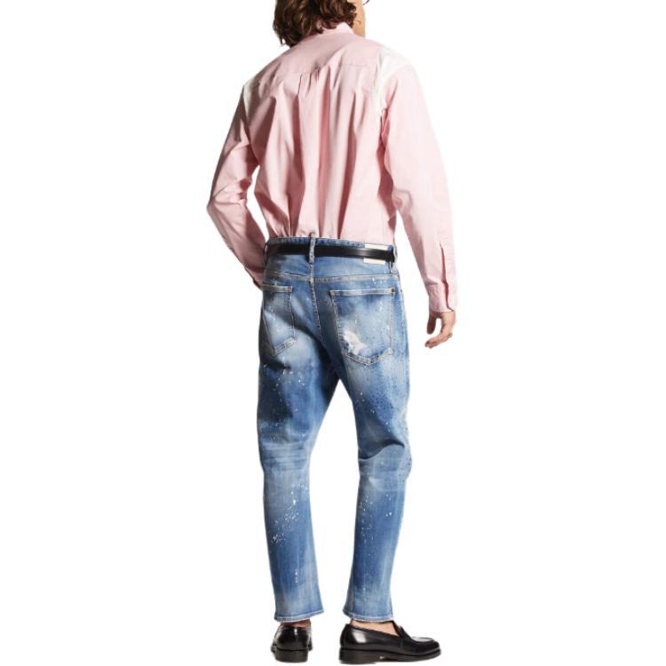 DSQUARED2  Ripped Low-Rise Slim Straight Jeans Blue. S74LB1441S30789-470 圖 5