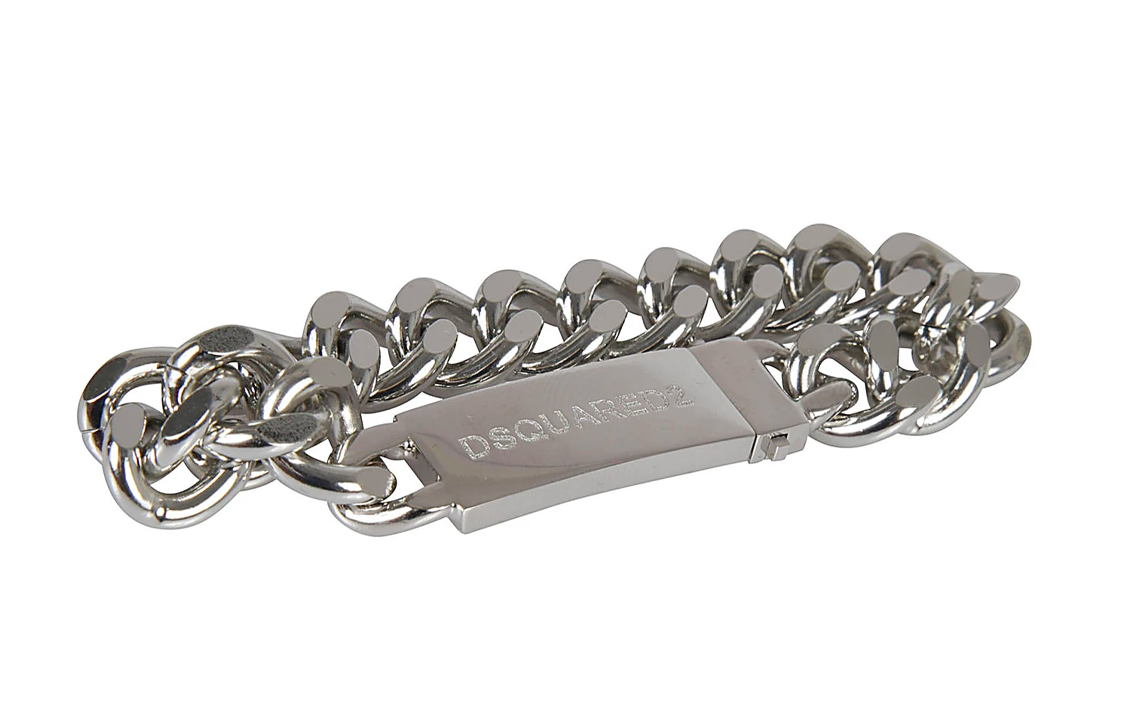Lookbook DSQUARED2 シルバーブラス キューバンチェーンブレスレット ARM012337200001F124
