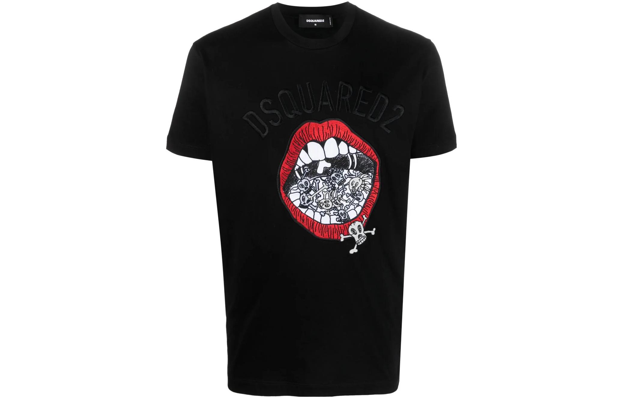 Order DSQUARED2 骷髏印花短袖圓領T恤 S71GD1347S23009-900