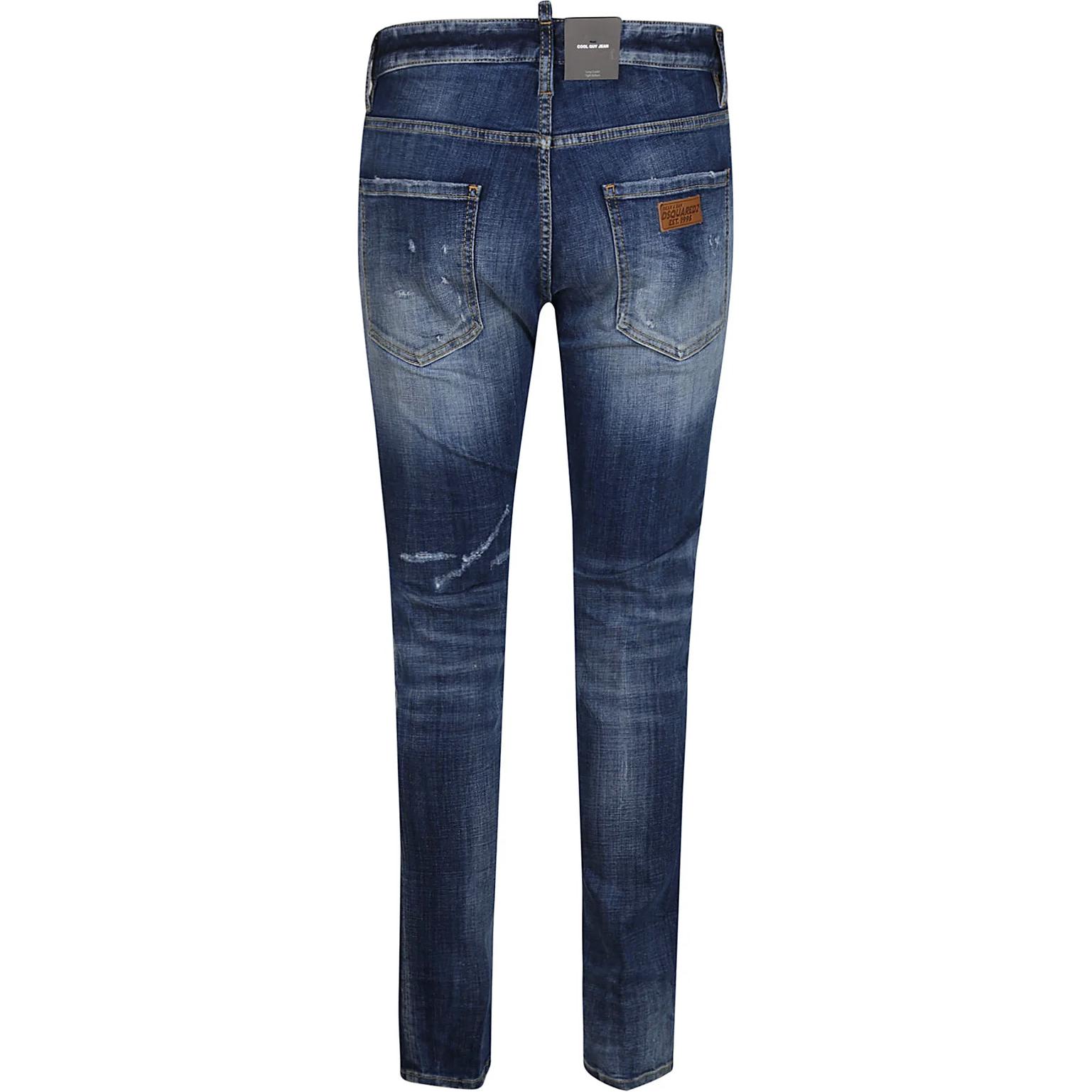 DSQUARED2  Slim-Fit Distressed Mid-Rise Blue Jeans with Zipper. S74LB1585S30664-470 圖 3